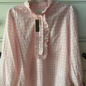 NWT J. Crew Pink Gingham Shirt